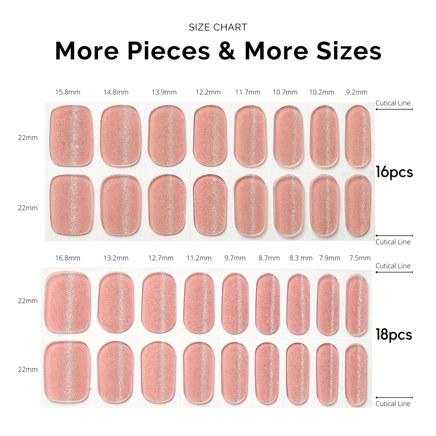 PINK GLEAM | Mani 34 - NAILOG semi cured nail strip