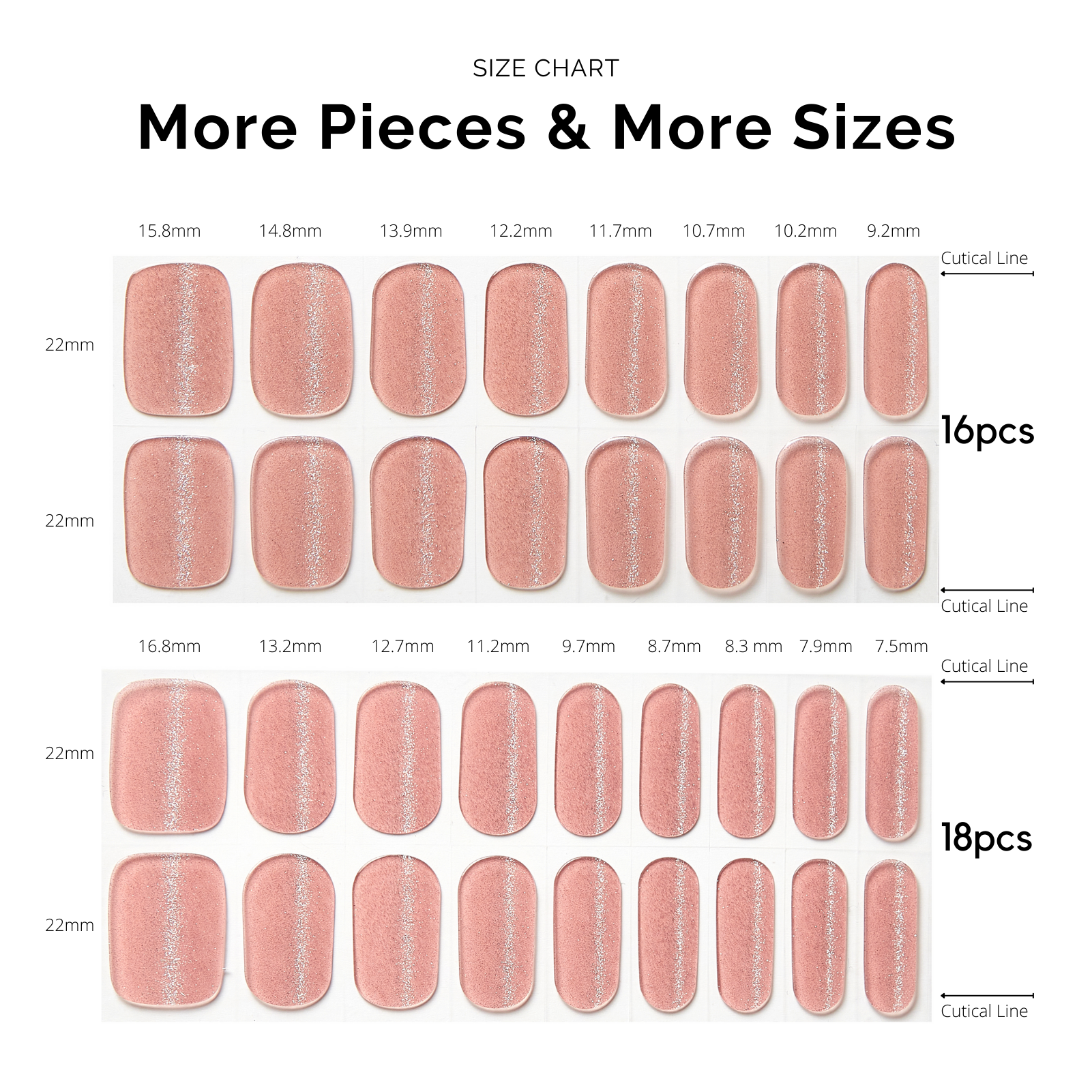PINK GLEAM | Mani 34 - NAILOG semi cured nail strip