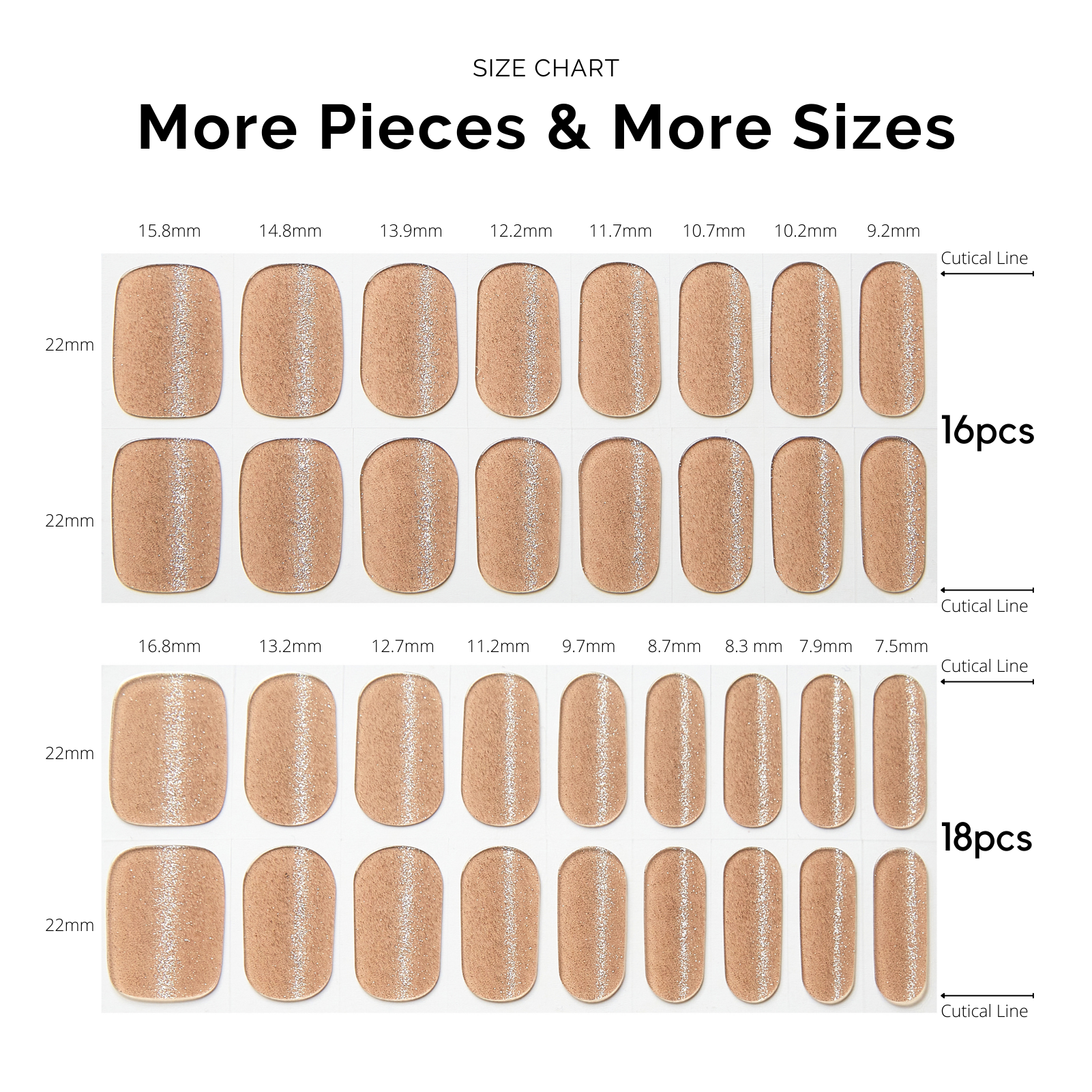 NUDE GLEAM | Mani 34 - NAILOG semi cured nail strip