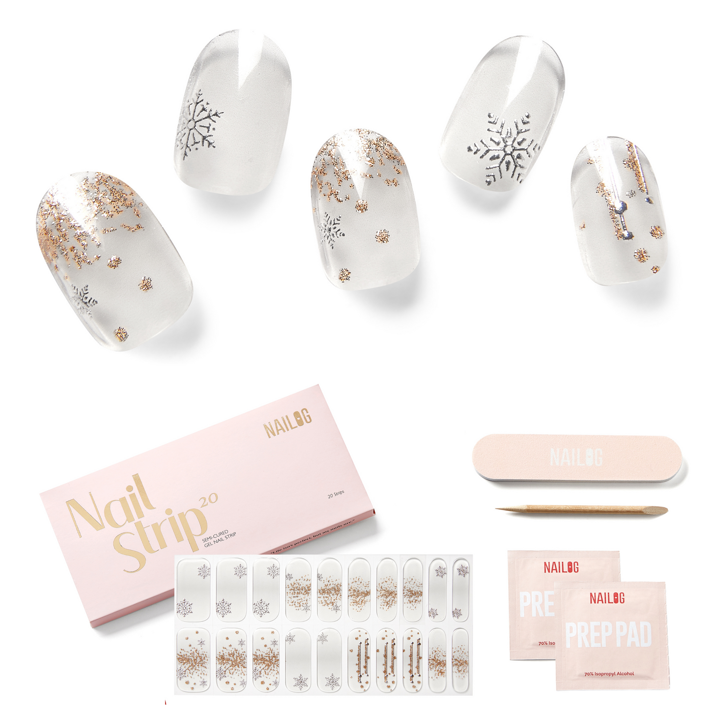 SNOWFLAKE | Mani Strip 20PC