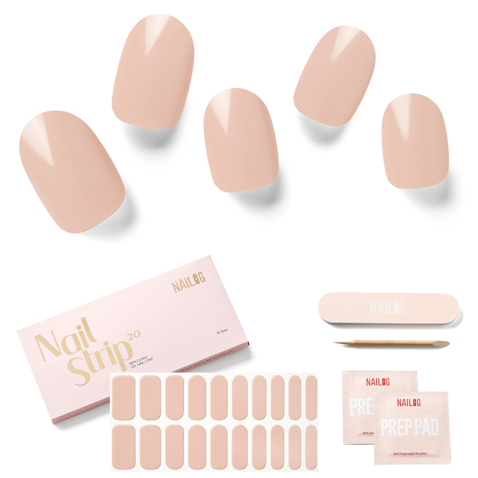 IN THE NUDE - NAILOG semi cured nail strip