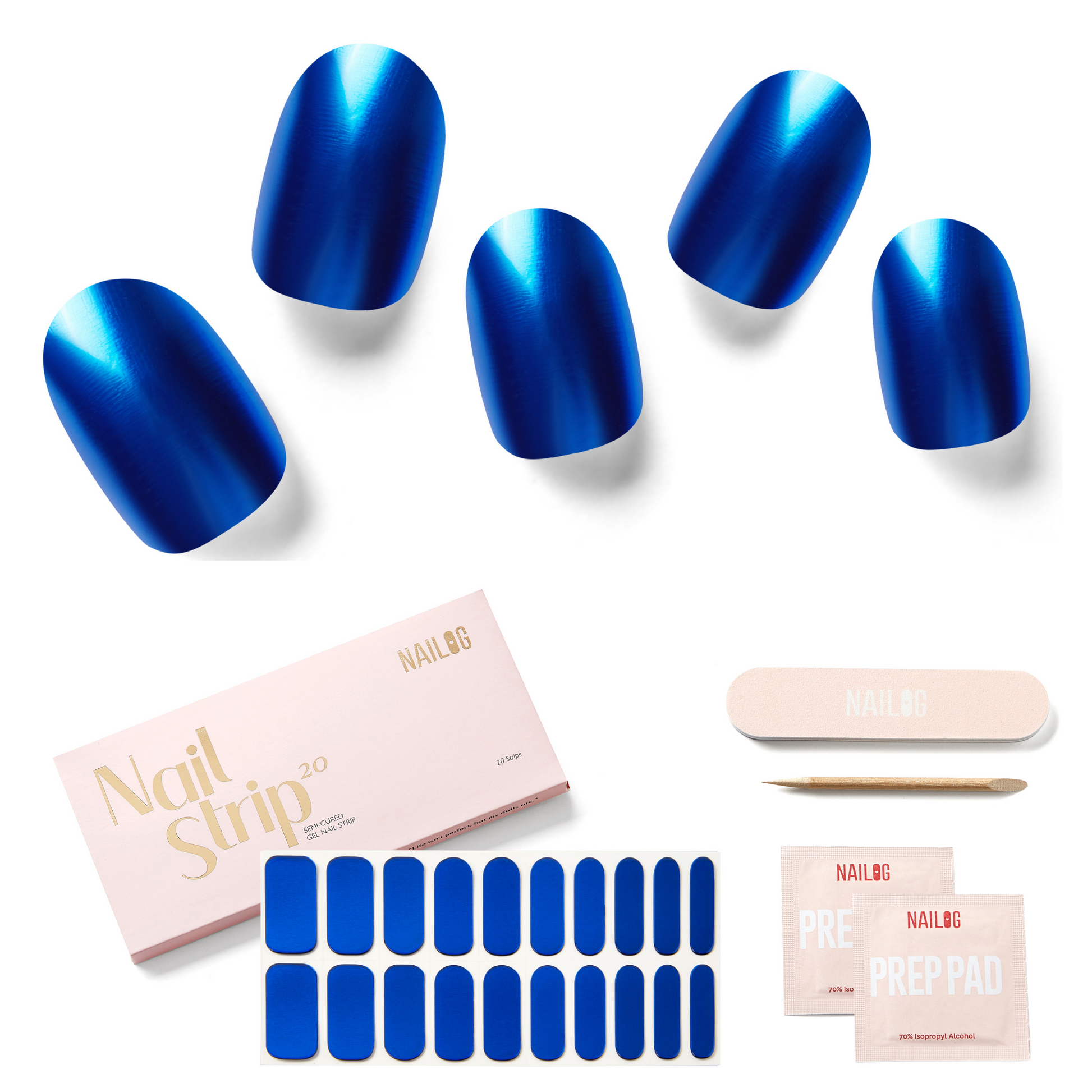 SAPPHIRE BLUE - NAILOG semi cured nail strip