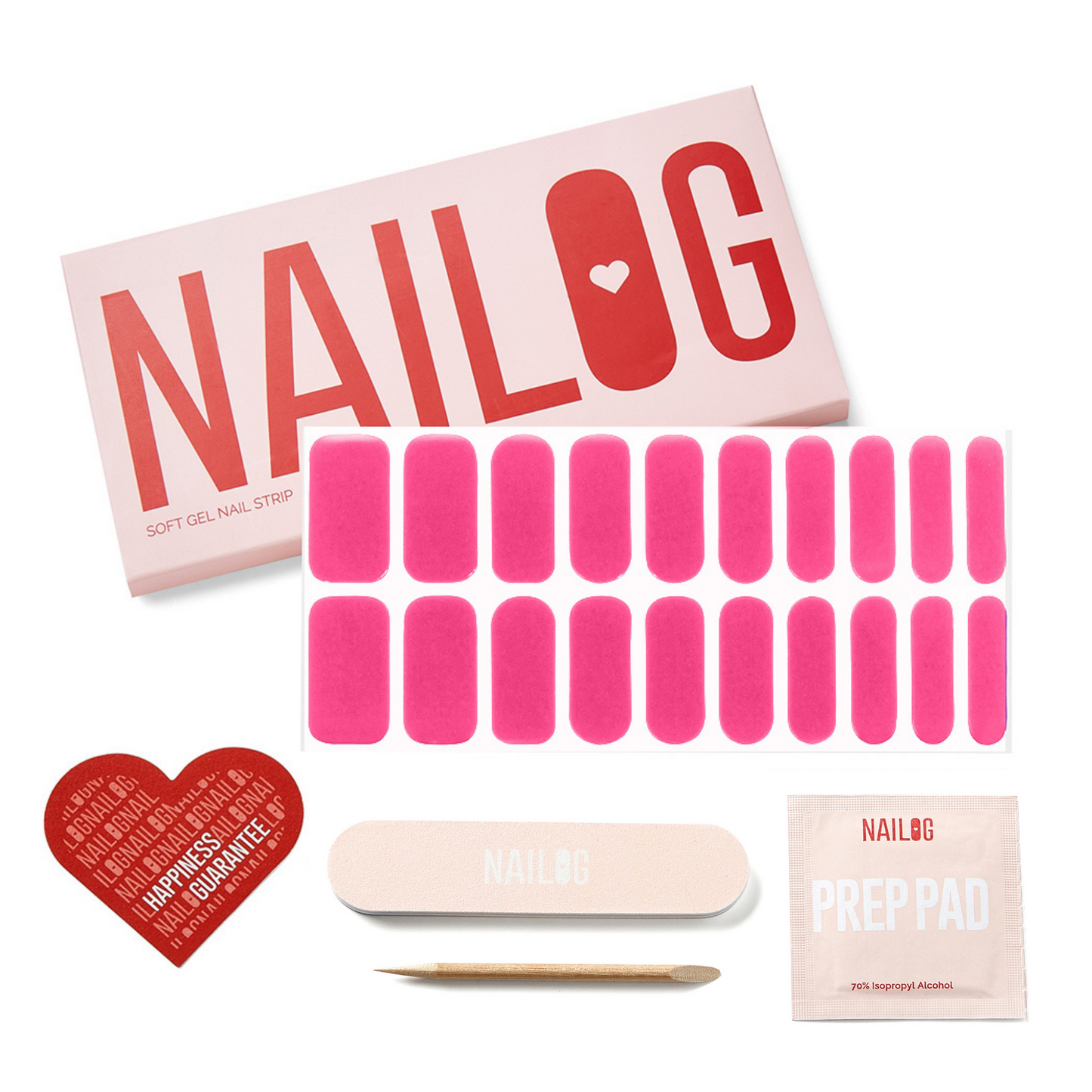 PINK BOMB - NAILOG semi cured nail strip