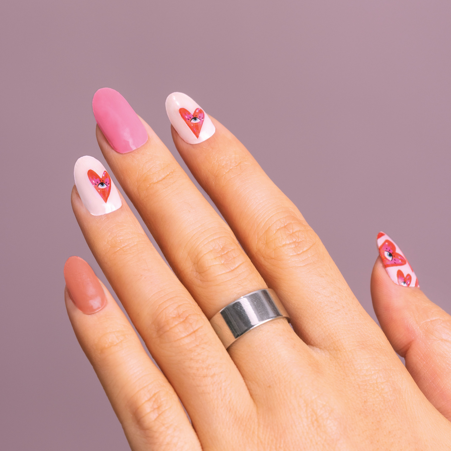 PINK GAZE - NAILOG semi cured nail strip