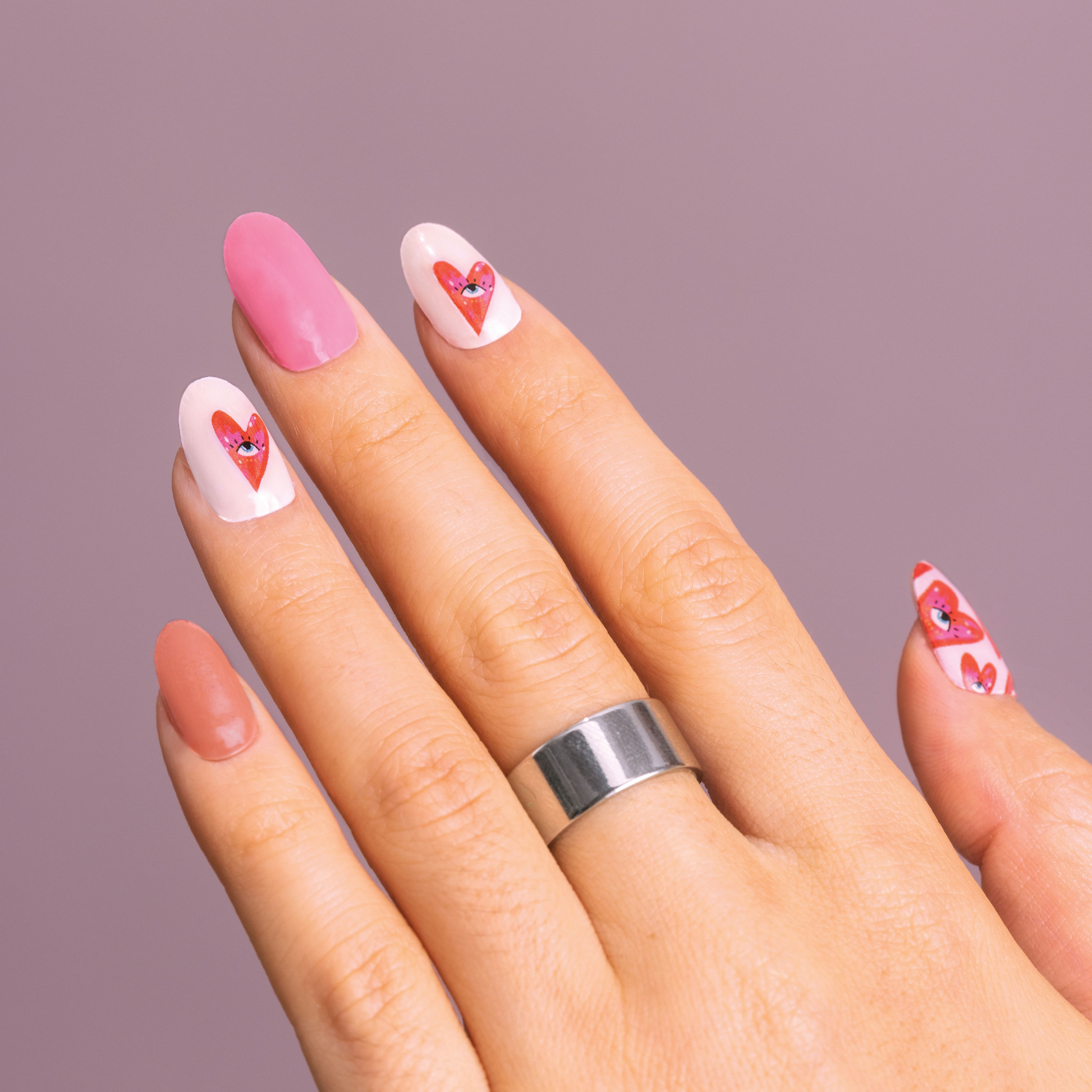 PINK GAZE - NAILOG semi cured nail strip
