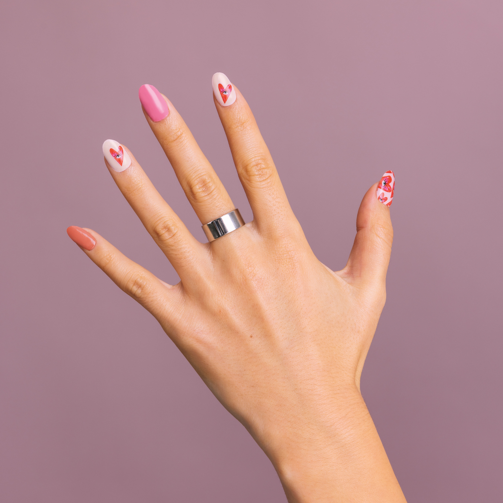 PINK GAZE - NAILOG semi cured nail strip