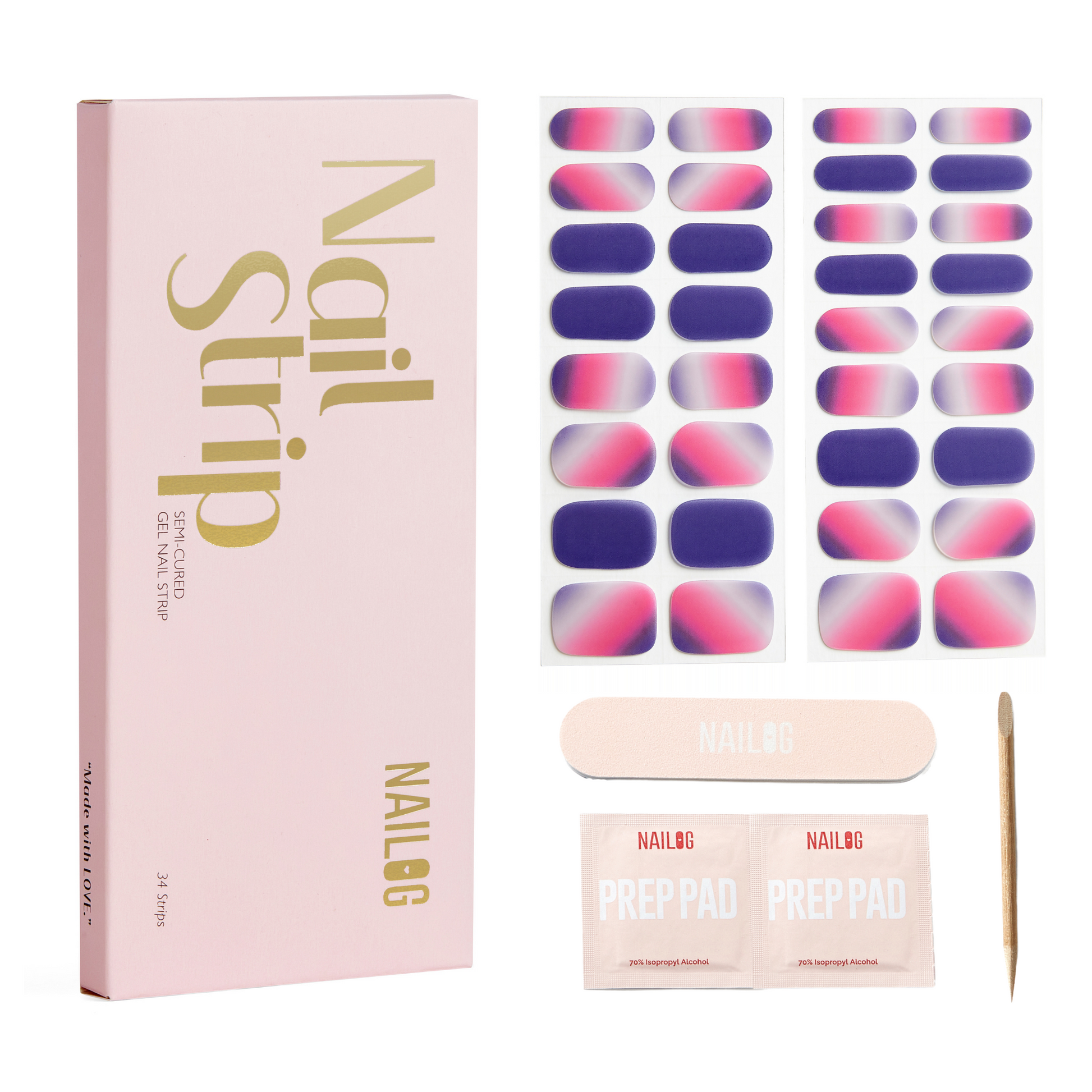 AT DUST | Mani 34 - NAILOG semi cured nail strip