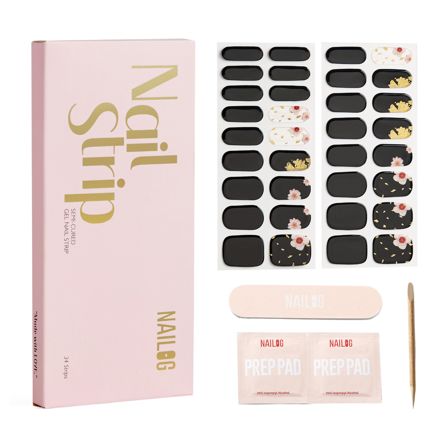 GEISHA | Mani 34 - NAILOG semi cured nail strip